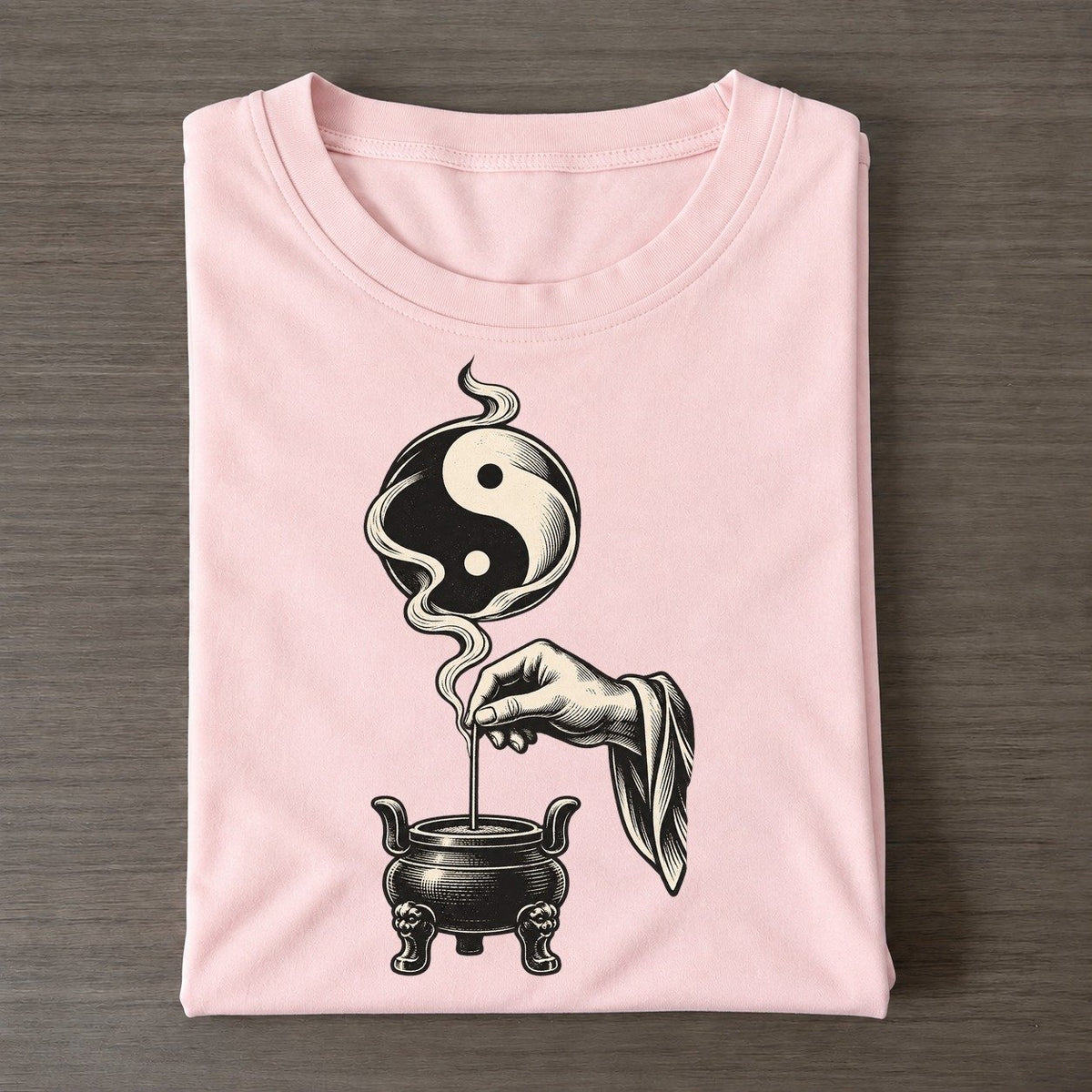 Daoist Incense And Taijitu World Faiths Ink Figures Classic T-shirt – Pink