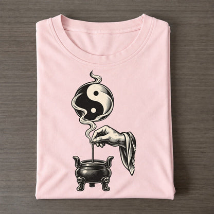 Daoist Incense And Taijitu World Faiths Ink Figures Classic T-shirt – Pink