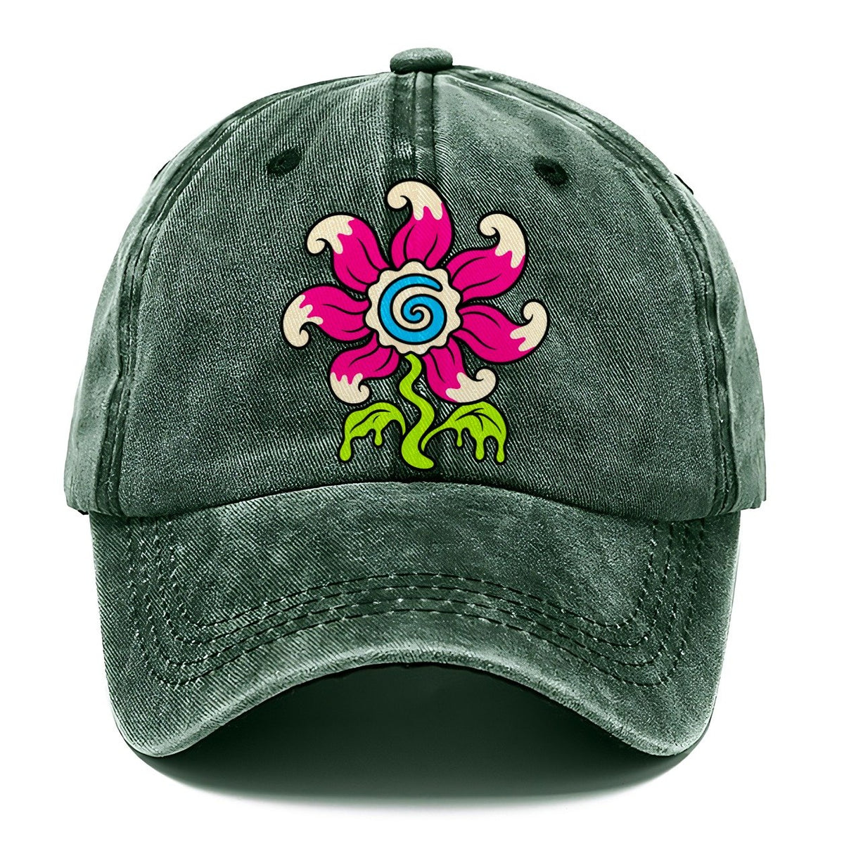 Swirl Tongue Flower Crazy Styles Classic Cap – Forest Mist