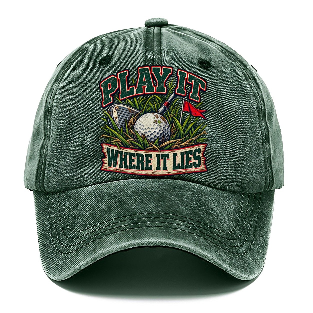 Play It Where It Lies Golf Life Classic Cap – Forest Mist