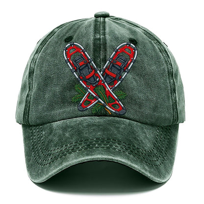 Modern Aluminum Snowshoes And Balsam Bough Canada Cultural Icons Classic Cap – Forest Mist