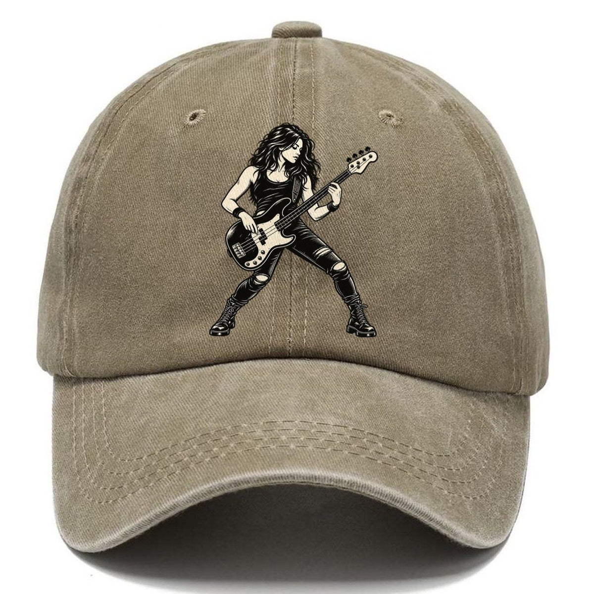 Bass Guitar Low Groove Global Music Ink Figures Classic Cap – Warm Sand