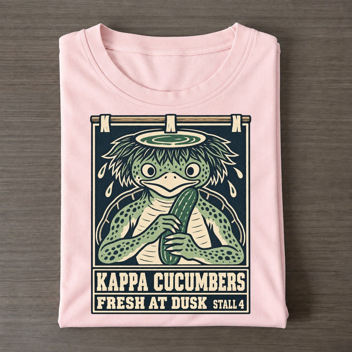 Kappa Cucumbers Yokai Night Market Classic T-shirt – Pink
