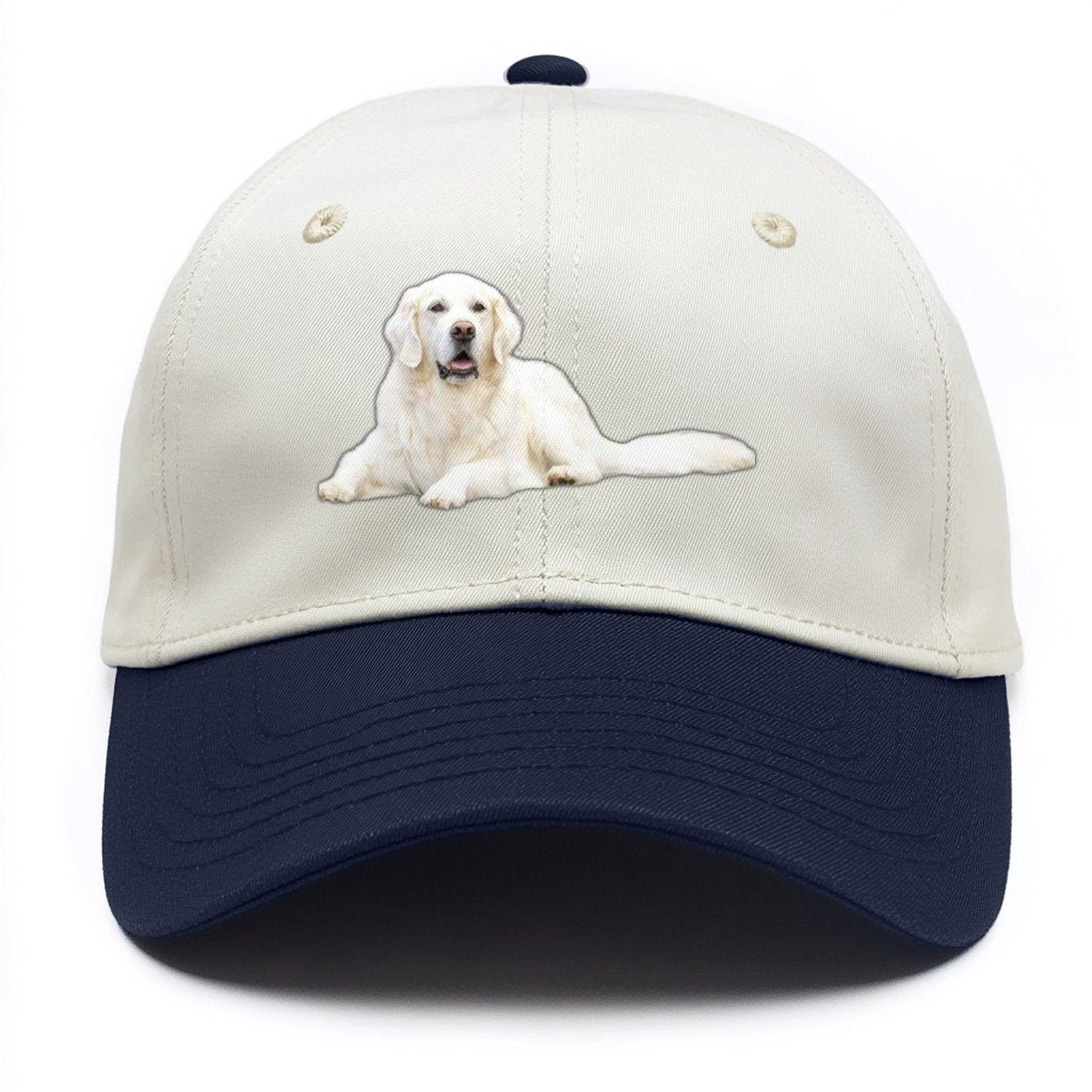 White English Cream Golden Retrievers Two Tone Cap – Navy