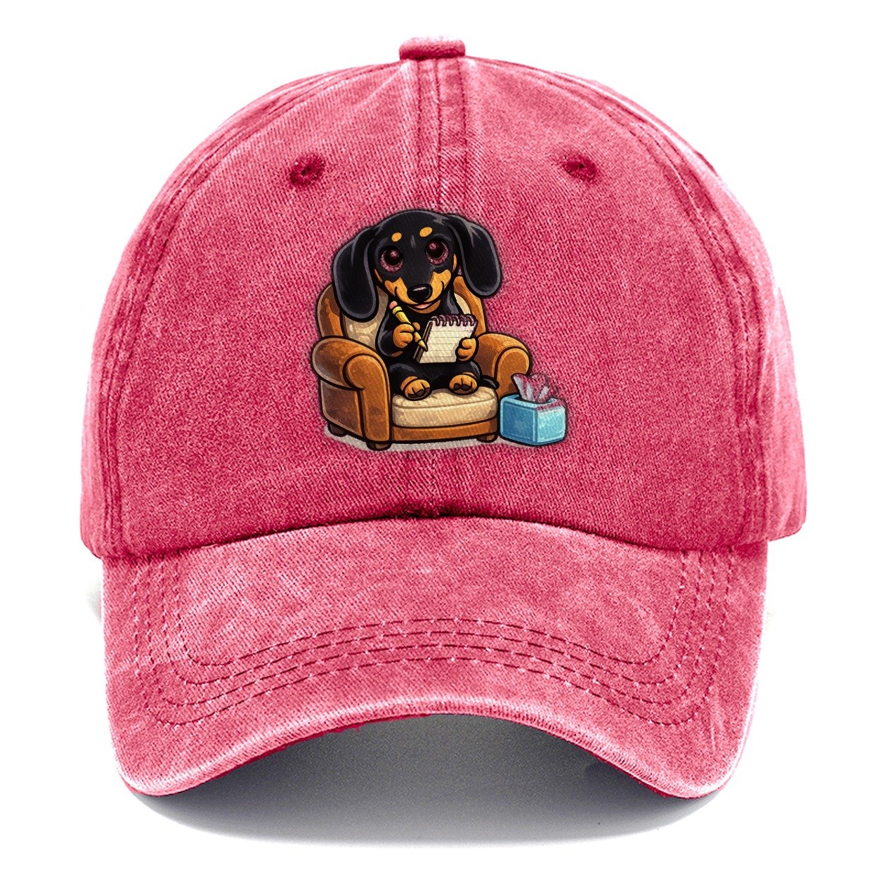 Dachshund Therapist Listening Classic Cap – Pomegranate Blush