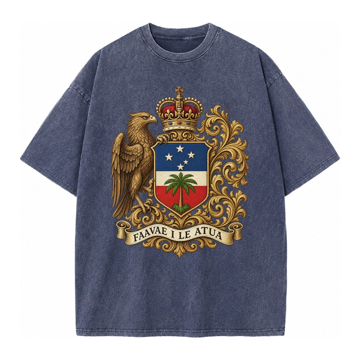 South Africa Springbok Emblem Springbok With Protea Green Go Vintage T-shirt – Blue