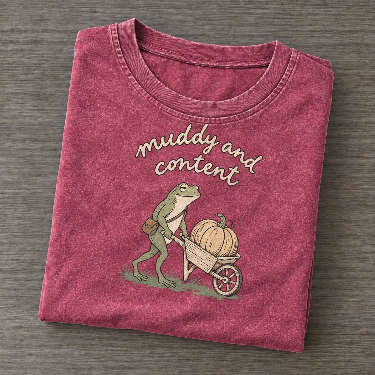 Wheelbarrow Days Pond Folk Vintage T-shirt – Raspberry
