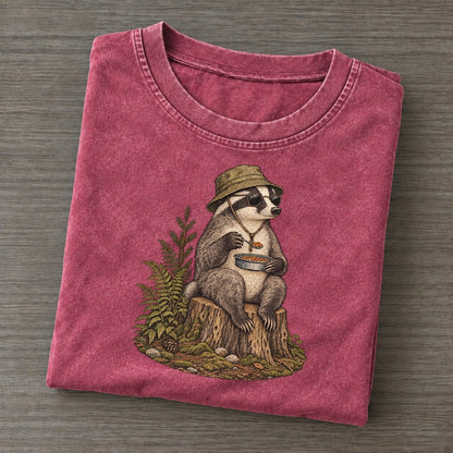 Badger Camp Chef Slow Camp Club Vintage T-shirt – Raspberry