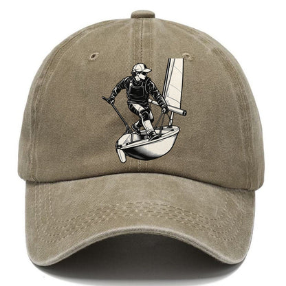 Dinghy Sailor Mid Tack Global Sports Ink Figures Classic Cap – Warm Sand