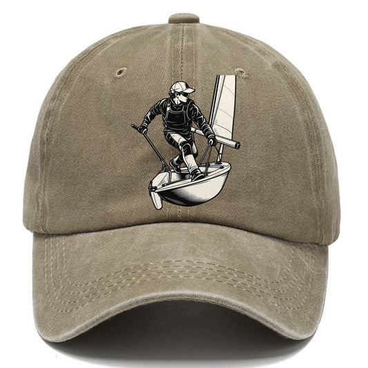Dinghy Sailor Mid Tack Global Sports Ink Figures Classic Cap – Warm Sand