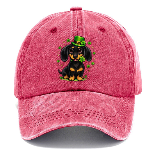 Leprechaun Dachshund Clover Classic Cap – Pomegranate Blush