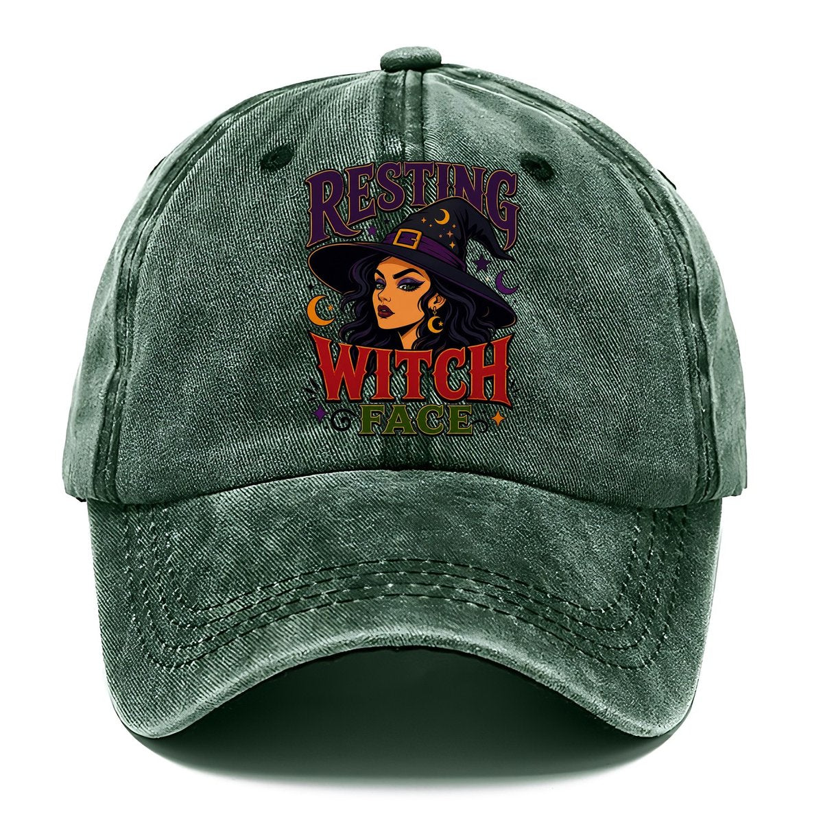 Resting Witch Face Classic Cap – Forest Mist