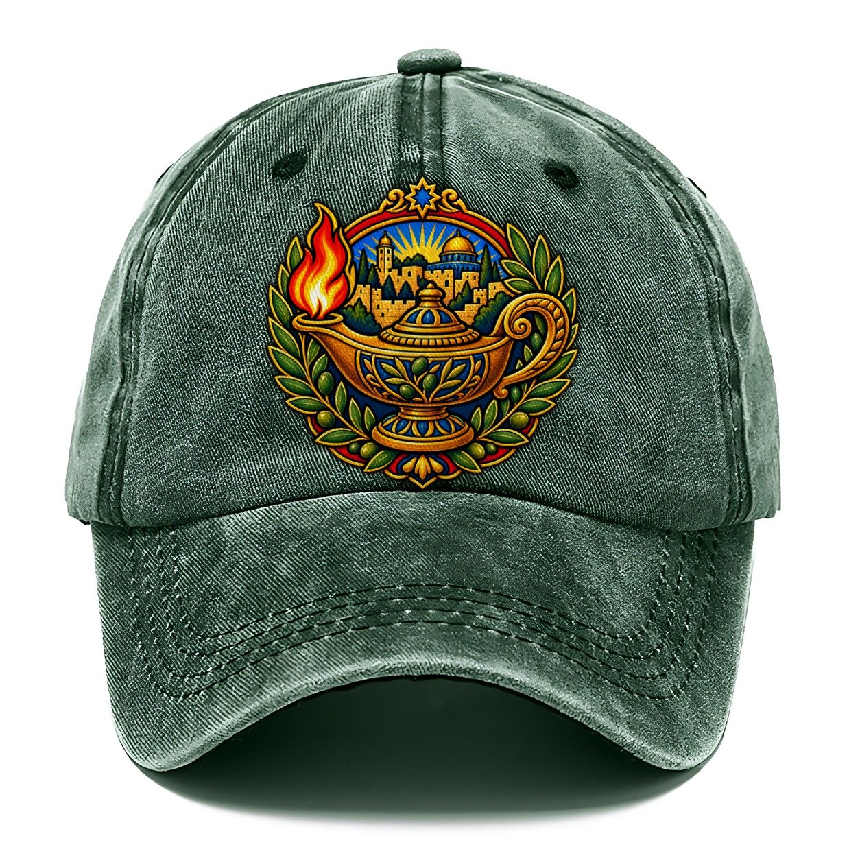 Ancient Oil Lamp Jerusalem Classic Cap – Forest Mist