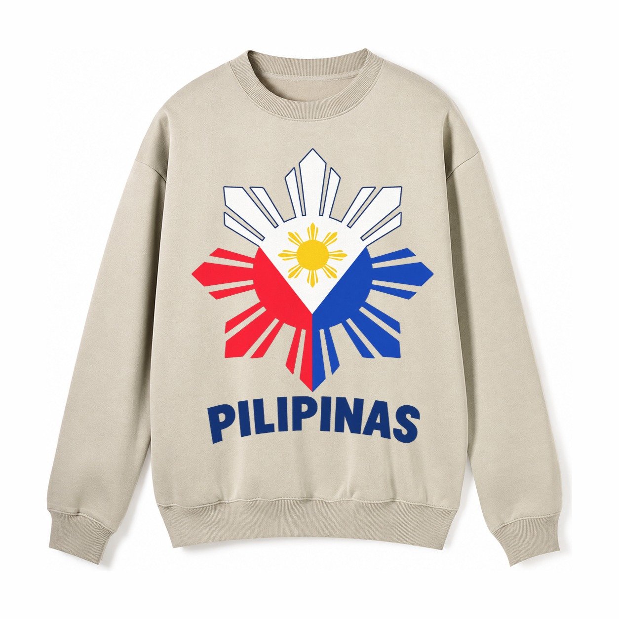 Philippines Sun Stars Fleece Sweatshirt – Light Khaki