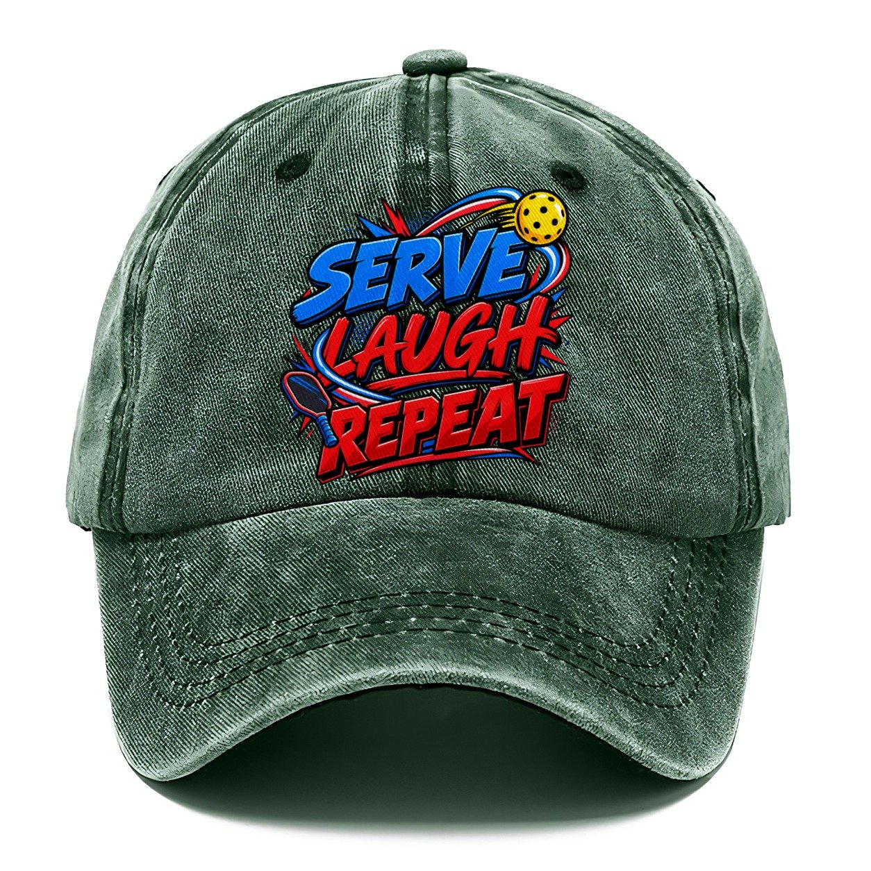 Serve Laugh Repeat Pickleball Life Classic Cap – Forest Mist