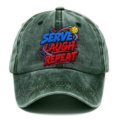 Serve Laugh Repeat Pickleball Life Classic Cap – Forest Mist