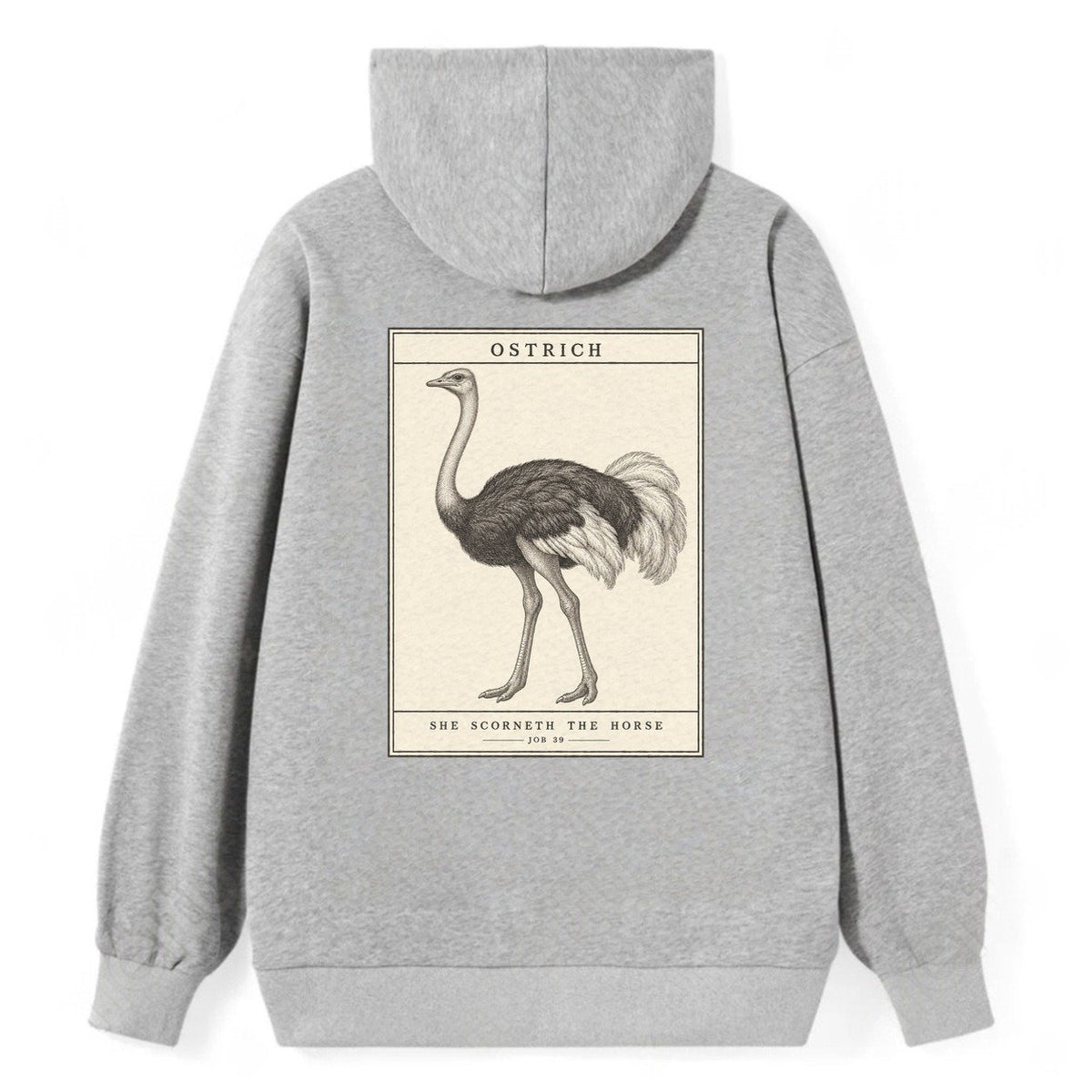 Ostrich Specimen Plate Creature Canticle Classic Pullover Hoodie – Grey