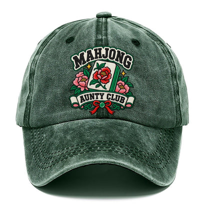 Mahjong Aunty Club Mahjong Game Night Classic Cap – Forest Mist