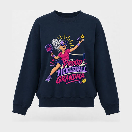 Proud Pickleball Grandma Pickleball Life Women's Crewneck Sweatshirt – Navy