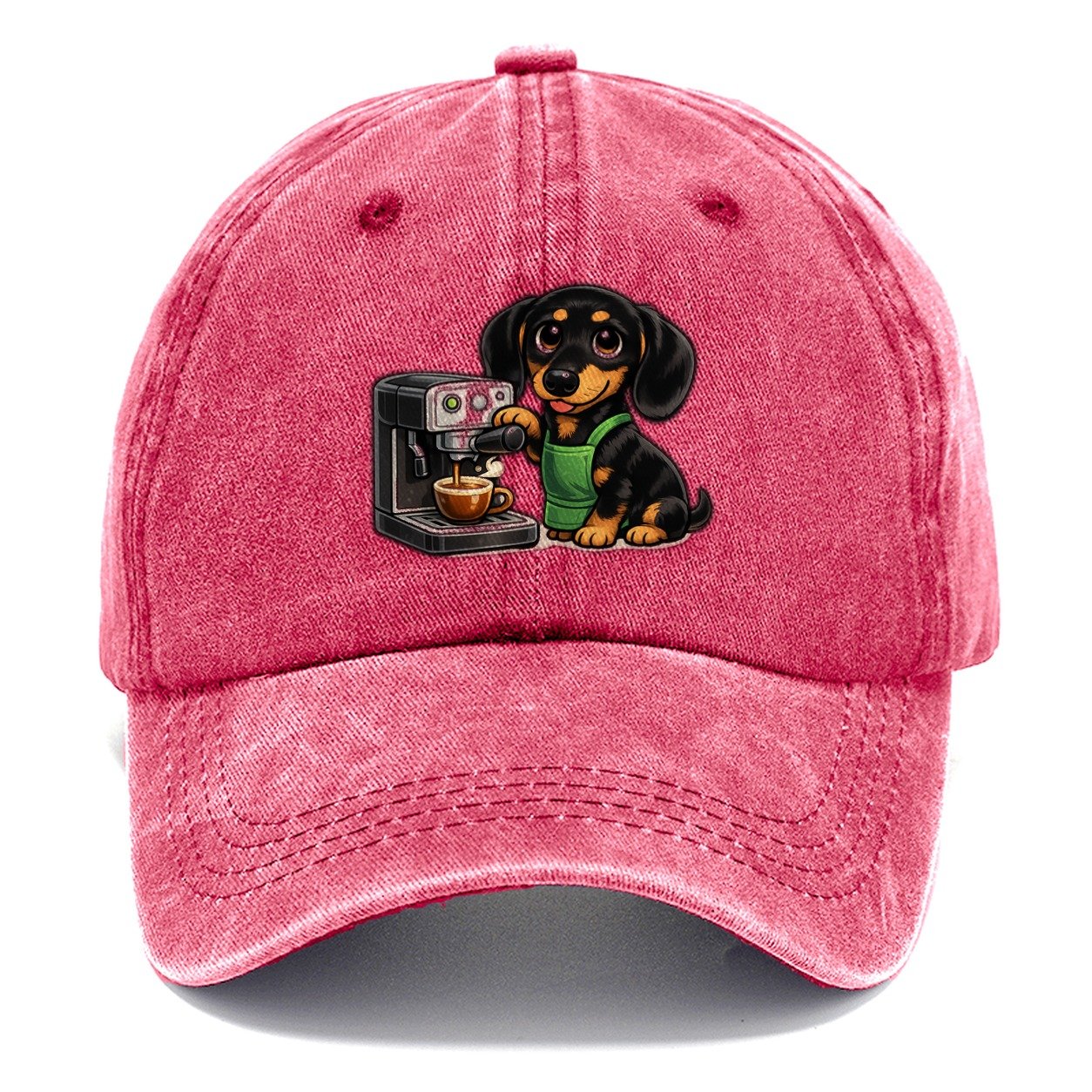 Dachshund Barista Work Classic Cap – Pomegranate Blush