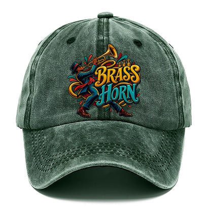 Brass Horn Wordmark Music Instruments Classic Cap – Forest Mist