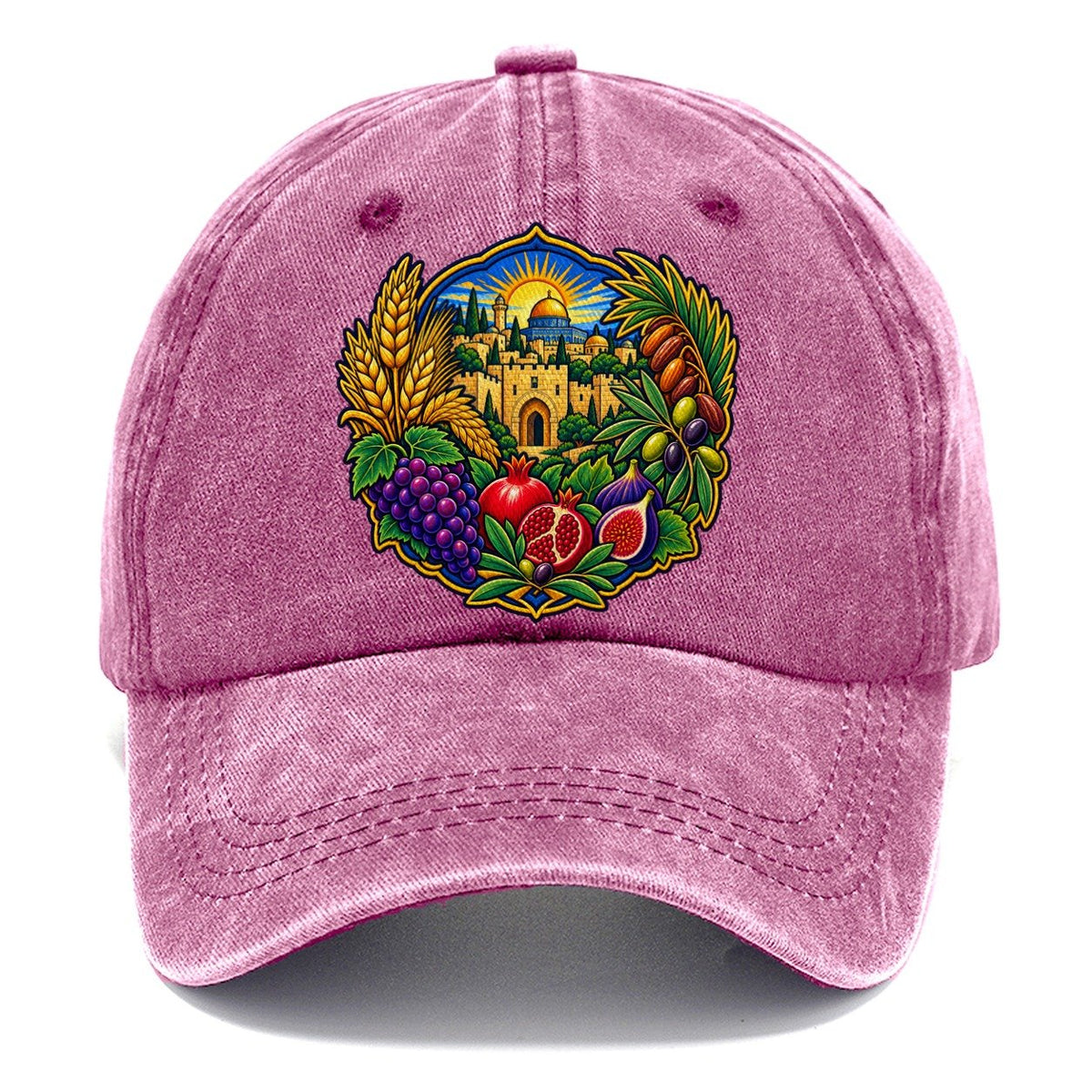 Seven Species Arrangement Jerusalem Classic Cap – Dusty Rose