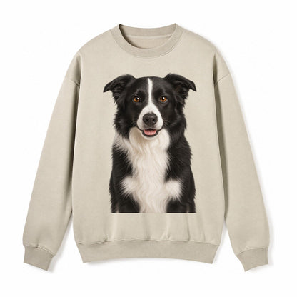 Border Collie Intelligent Companion Fleece Sweatshirt – Light Khaki