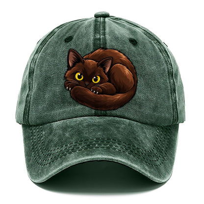 Burmese Curled Peeking Cats Classic Cap – Forest Mist