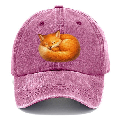 Sleeping Curled Fox Classic Cap – Dusty Rose