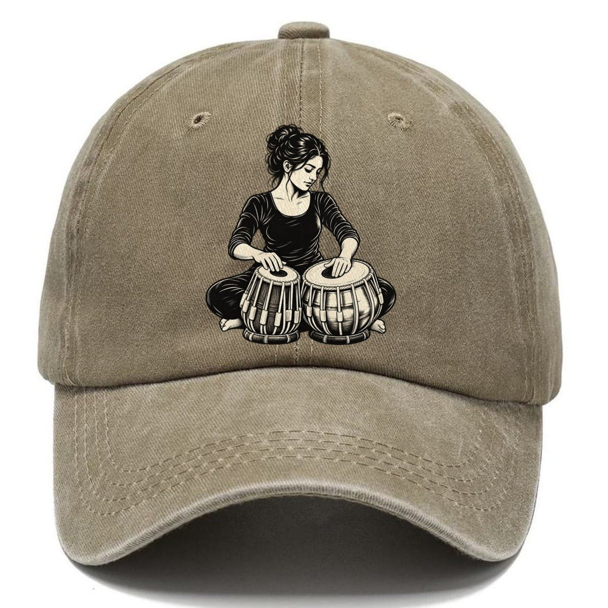 Tabla Player Paired Drum Phrase Global Music Ink Figures Classic Cap – Warm Sand