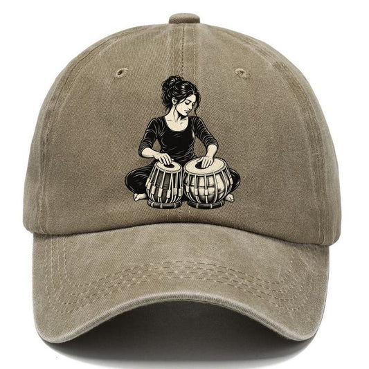 Tabla Player Paired Drum Phrase Global Music Ink Figures Classic Cap – Warm Sand