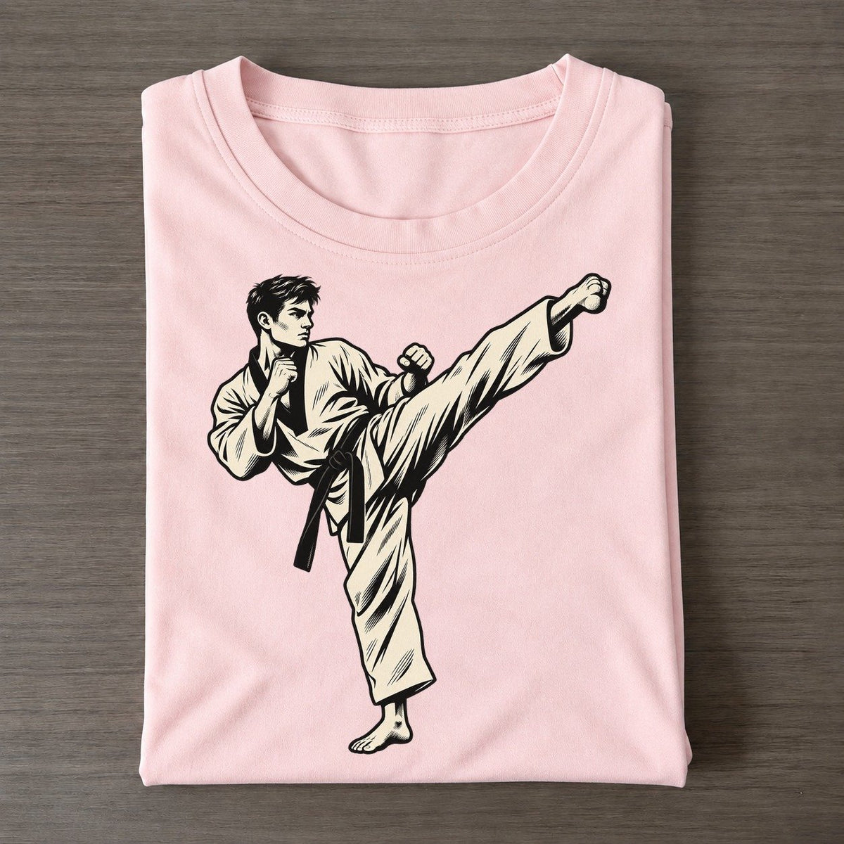 Taekwondo Roundhouse Kick Global Sports Ink Figures Classic T-shirt – Pink