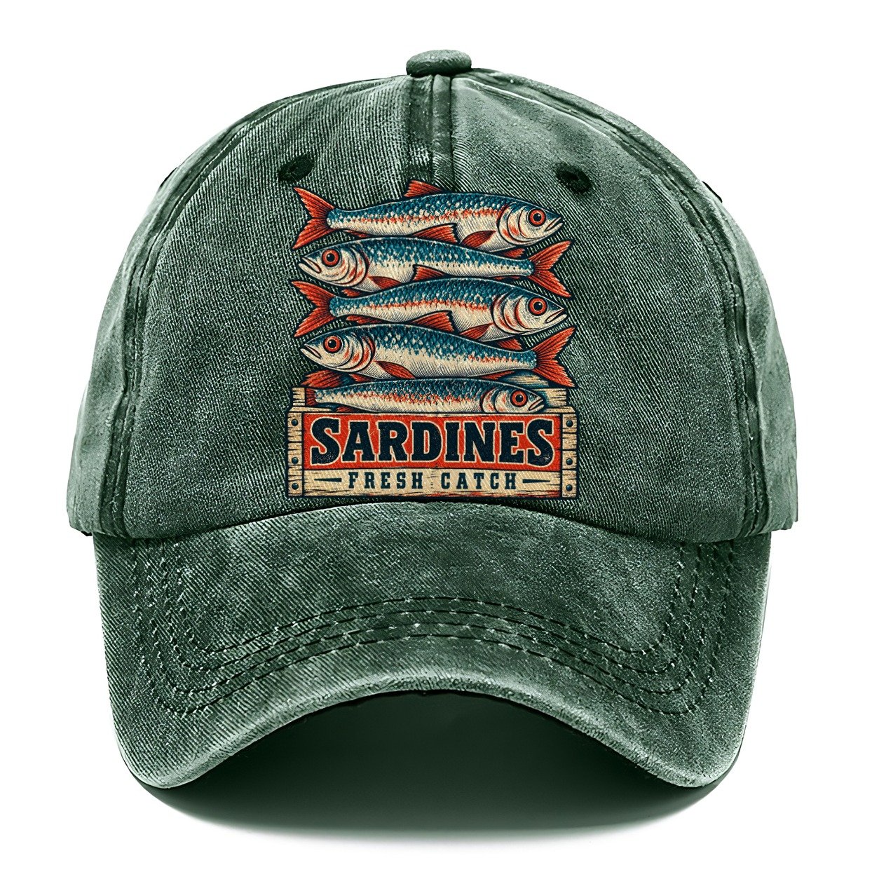 Sardine Crate Label Fishing Club Classic Cap – Forest Mist