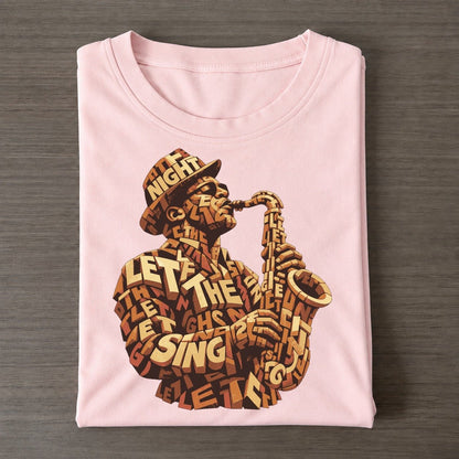 Saxophone Soloist Letter Sculpture Classic T-shirt – Pink