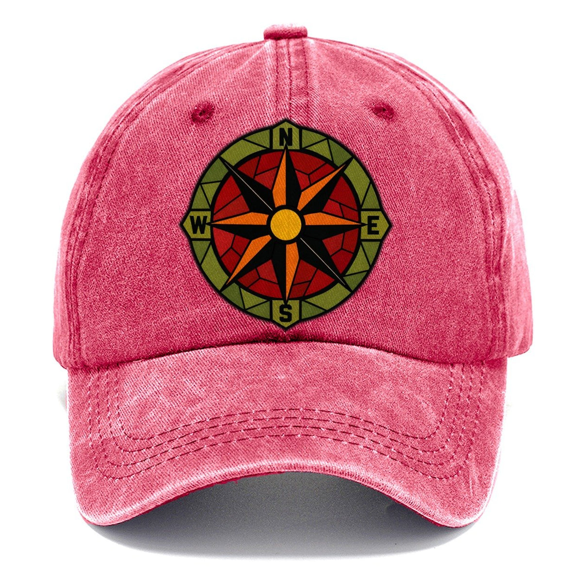 Compass Rose Navigator Classic Cap – Pomegranate Blush