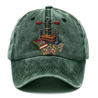 Bookbinder Press And Marbled Pages Uk Culture Heritage Classic Cap – Forest Mist
