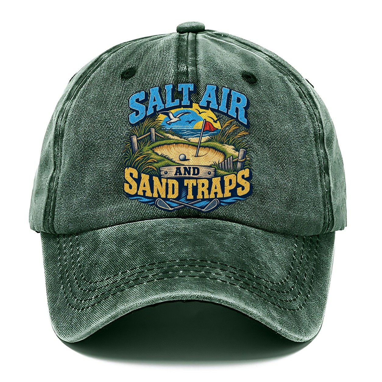 Salt Air And Sand Traps Golf Life Classic Cap – Forest Mist