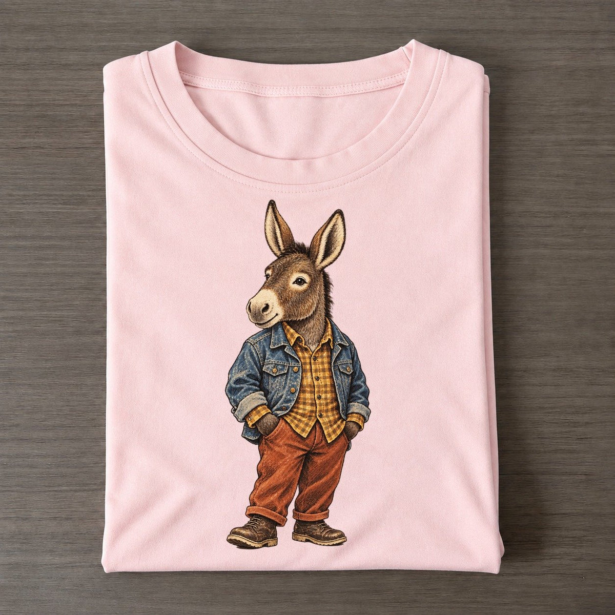 Donkey Wardrobe Portrait Wild Wardrobe Portraits Classic T-shirt – Pink