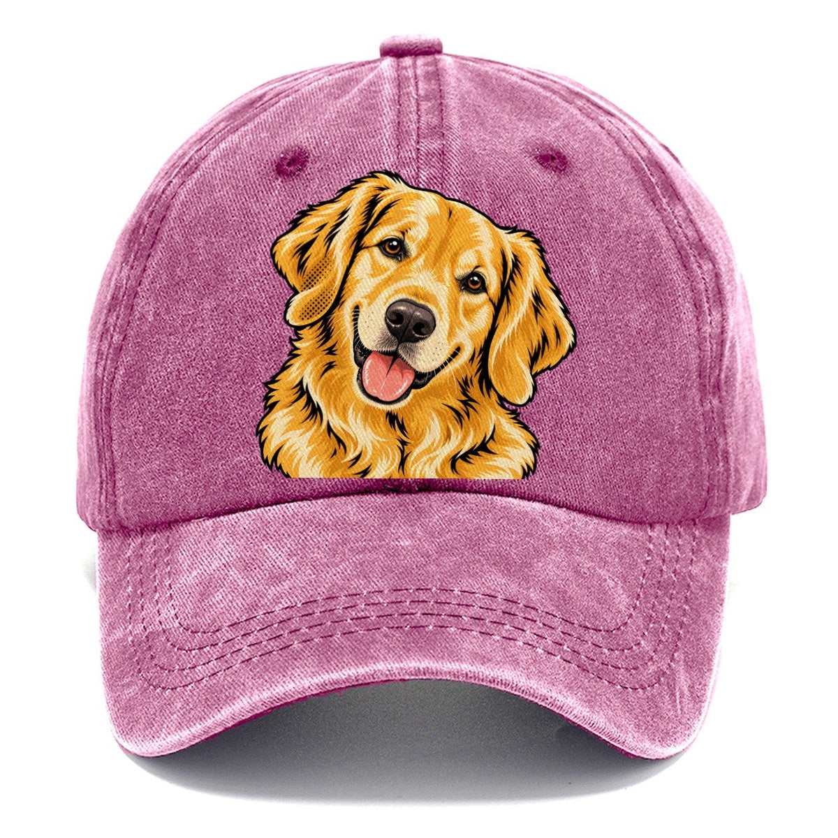 Pop Art Golden Retriever Head Tilt Classic Cap – Dusty Rose