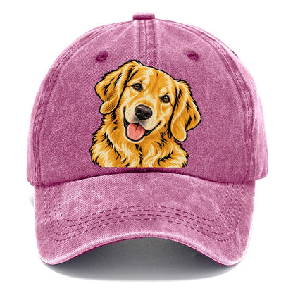 Pop Art Golden Retriever Head Tilt Classic Cap – Dusty Rose