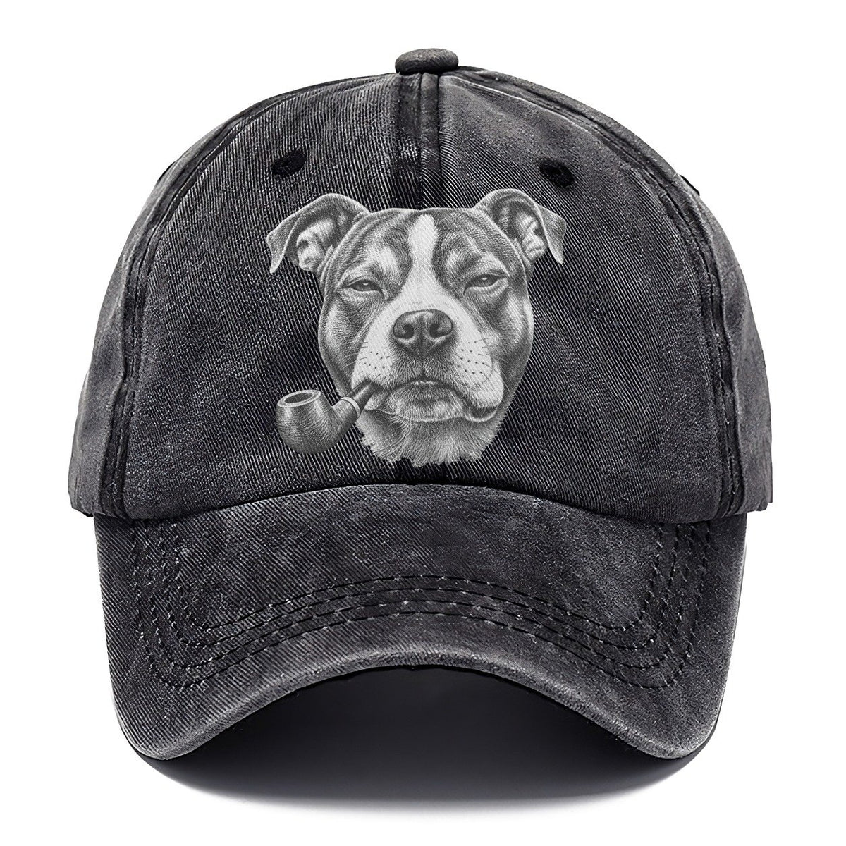 American Staffordshire Terrier A Classic Tobacco Pipe Smoking Dogs Smoking Dogs Portraits Classic Cap – Graphite