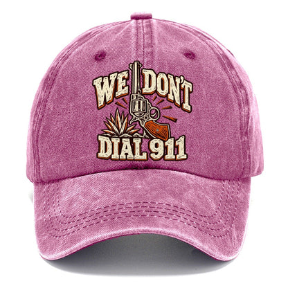 Ranch Linocut We Don't Dial 911 Classic Cap – Dusty Rose