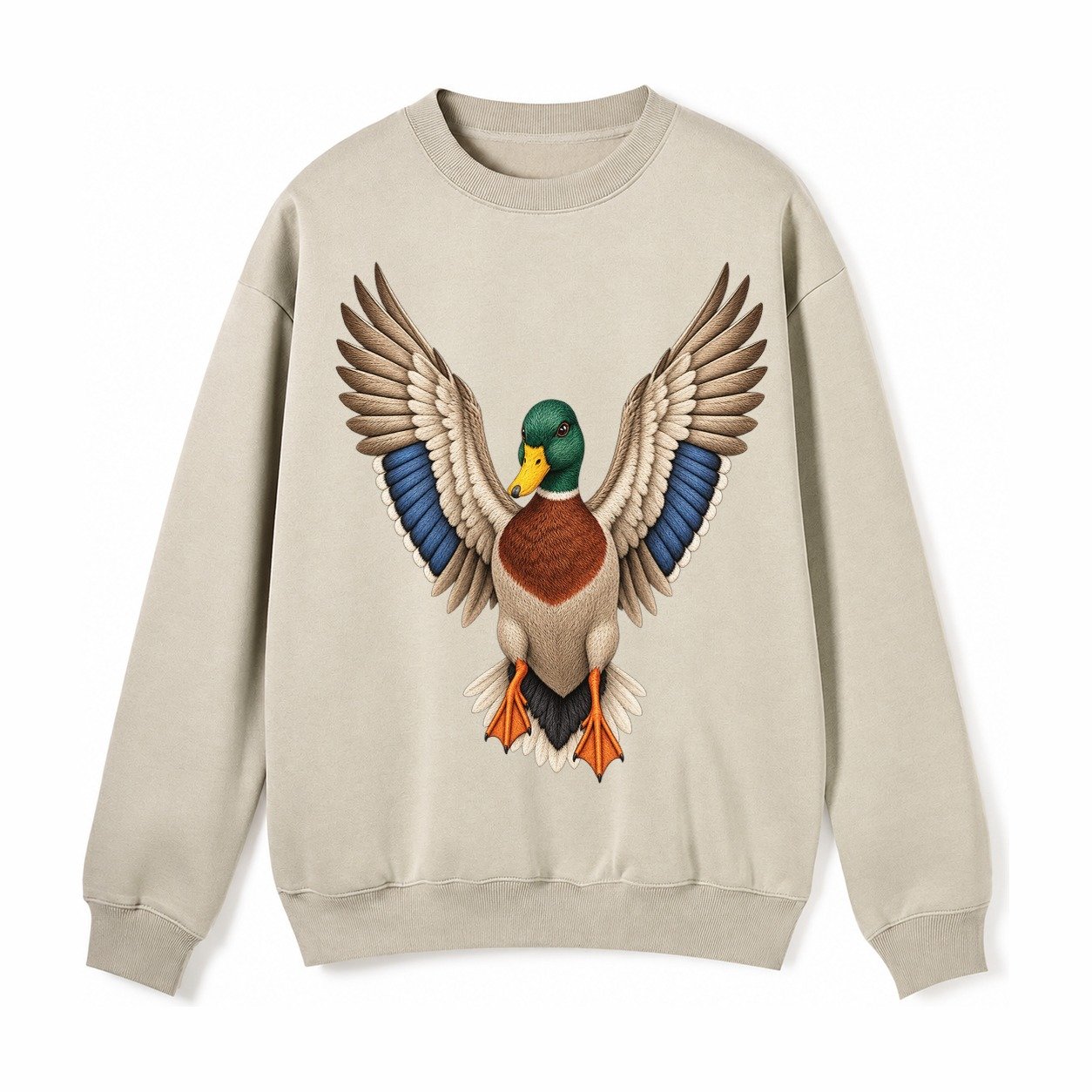Mallard Majesty Fleece Sweatshirt – Light Khaki