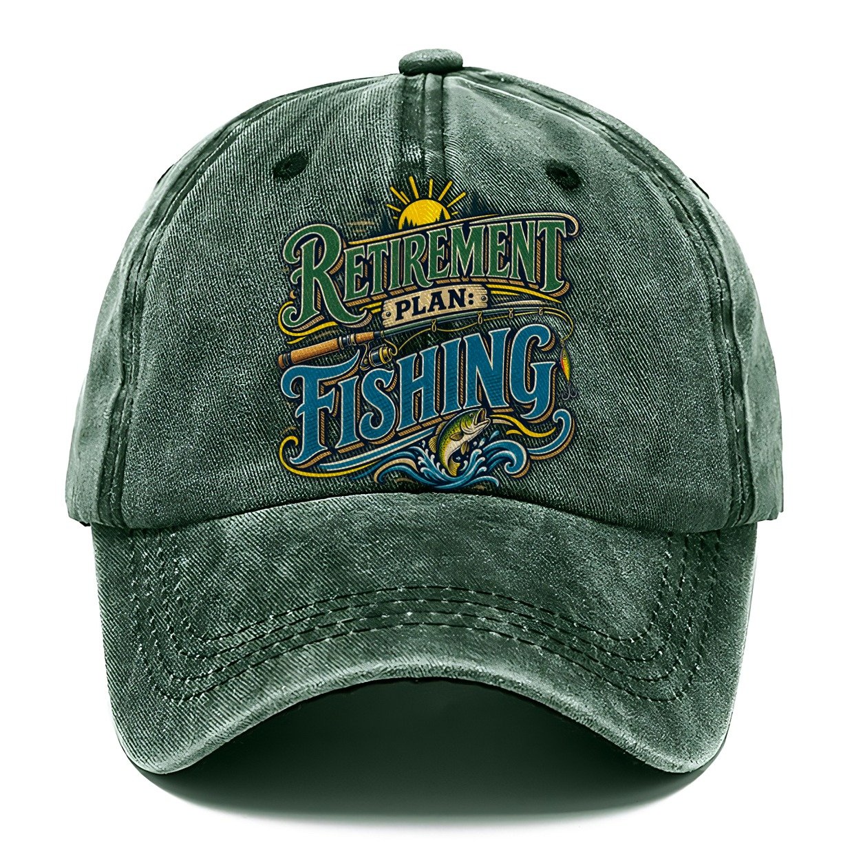 Retirement Plan Fishing Retired Living Classic Cap – Forest Mist
