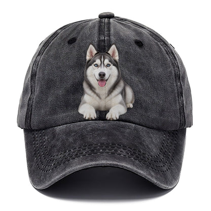 Siberian Husky Sitting Top Breeds Classic Cap – Graphite