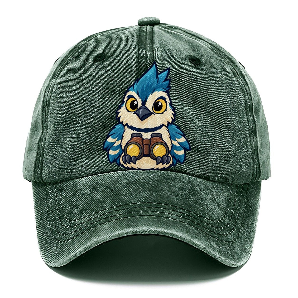 Jay With Binoculars Birdwatching Classic Cap – Forest Mist