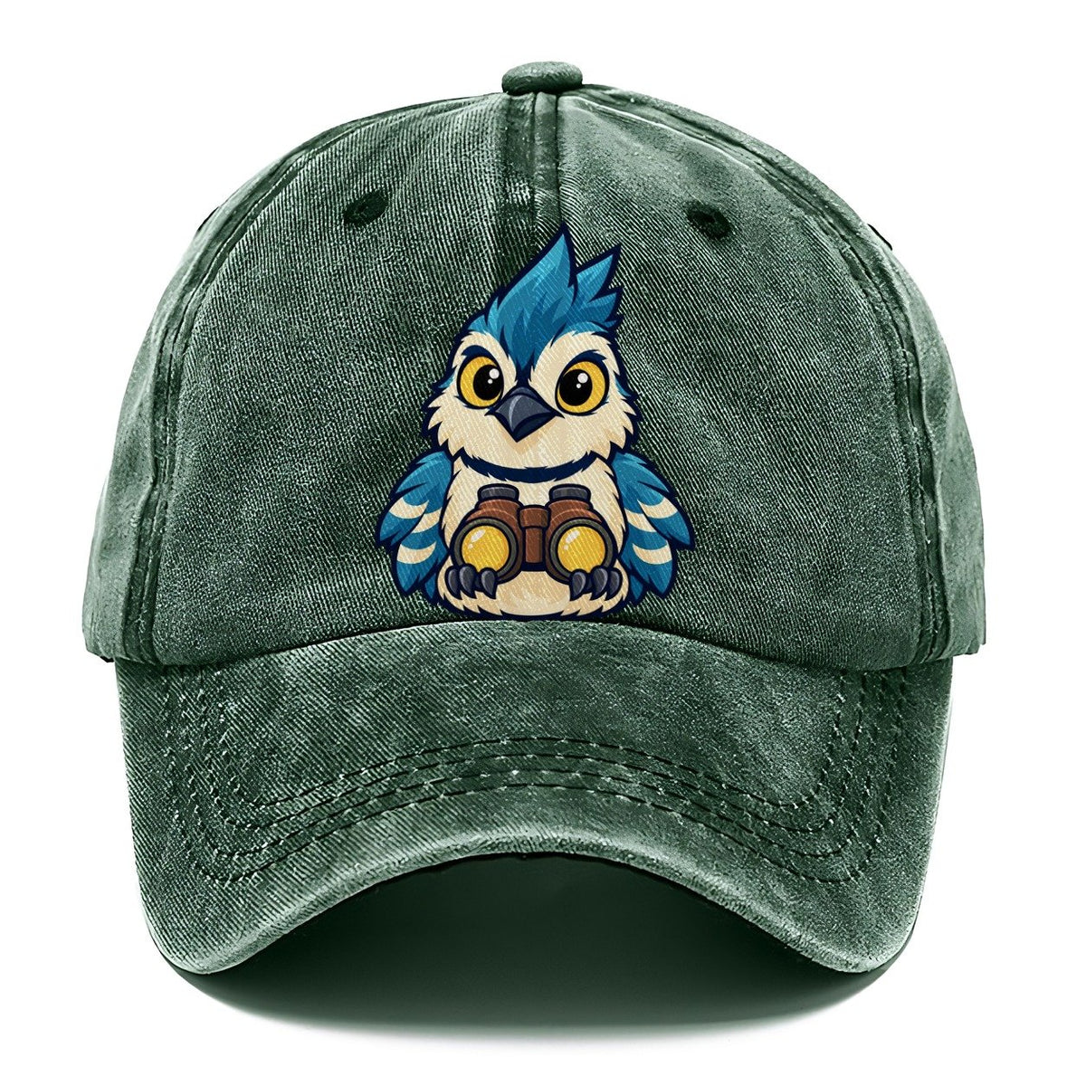 Jay With Binoculars Birdwatching Classic Cap – Forest Mist