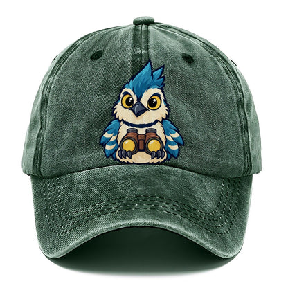 Jay With Binoculars Birdwatching Classic Cap – Forest Mist