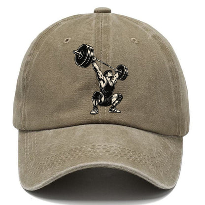 Weightlifter Snatch Lockout Global Sports Ink Figures Classic Cap – Warm Sand