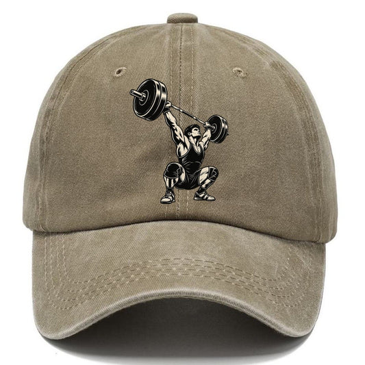 Weightlifter Snatch Lockout Global Sports Ink Figures Classic Cap – Warm Sand
